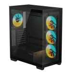 ⁦كيس GIGABYTE C500 PANORAMIC STEALTH Mid Tower أبيض وأسود⁩ - الصورة ⁦4⁩