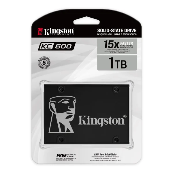 Kingston KC600 2.5 1TB SATA 3 550MB/s 3D TLC NAND