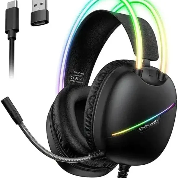 Onikuma X33 Gaming Headset USBType-C RGB Noise Reduction Mic