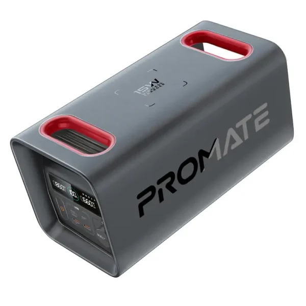 Promate PowerTank 600W161000mAh LiFePO4 High-Capacity Portable Power Station