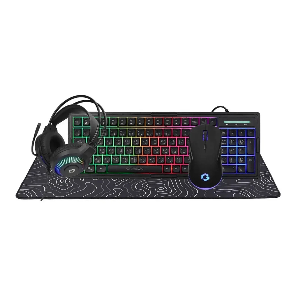 GAMEON GO-CYPHERW-XL-W All-In-One Gaming Bundle (Keyboard, Headset, Mouse & Mousepad)