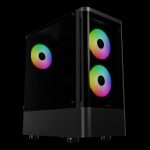 Gamdias TALOS E3 CG Mid Tower 3 ARGB Fans Curved Tempered Glass Black