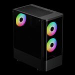 Gamdias TALOS E3 CG Mid Tower 3 ARGB Fans Curved Tempered Glass Black
