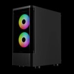 Gamdias TALOS E3 CG Mid Tower 3 ARGB Fans Curved Tempered Glass Black