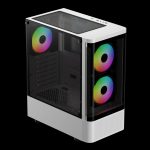 Gamdias TALOS E3 CG Mid Tower 3 ARGB Fans Curved Tempered Glass White