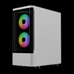 Gamdias TALOS E3 CG Mid Tower 3 ARGB Fans Curved Tempered Glass White