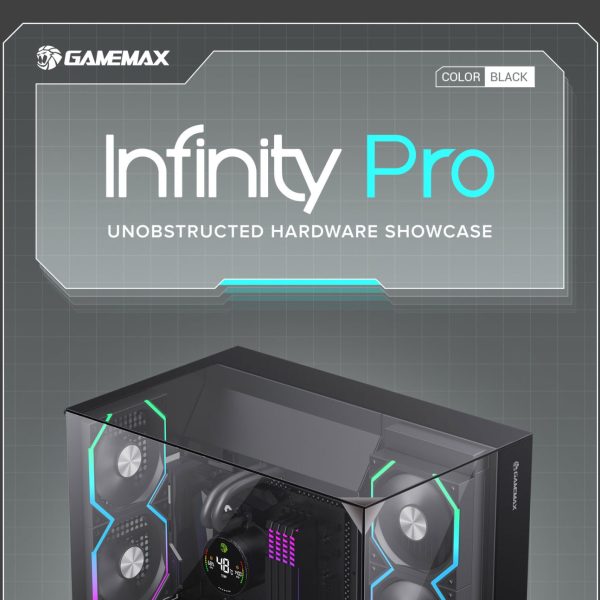 GameMax Infinity Pro Mid Tower Triple Tempered Glass ARGB Controller Black
