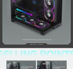 GameMax Infinity Pro Mid Tower Triple Tempered Glass ARGB Controller Black