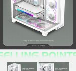 GameMax Infinity Pro Mid Tower Triple Tempered Glass ARGB Controller White