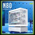 GameMax N80 ATX Mid Tower 6 ARGB Fans Tempered Glass White