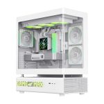 GameMax N90 ATX Mid Tower 6 ARGB Fans Tempered Glass White