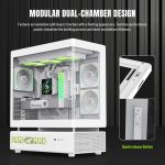 GameMax N90 ATX Mid Tower 6 ARGB Fans Tempered Glass White