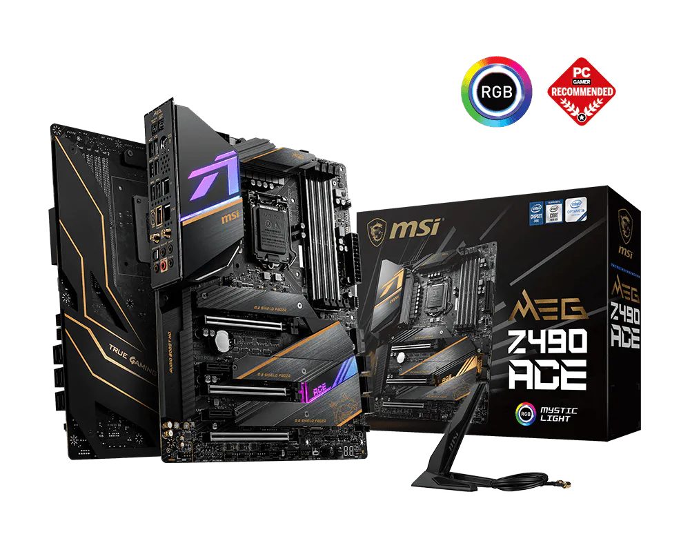 MSI MEG Z490 ACE ATX Gaming Motherboard LGA 1200 Intel MSI MEG Z490 ACE ATX Gaming Motherboard LGA 1200 Intel