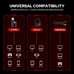 Redragon Nyx Pro H891 Wireless Gaming Headset 7.1 Tri-Mode