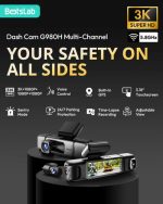 ⁦كاميرا مراقبة السيارة Botslab G980H Multi-Channel كاملة 4 كاميرات 3K QHD⁩ - الصورة ⁦2⁩