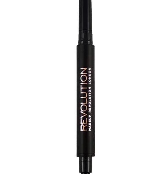 REVOLUTION EYEBROW PENCIL DUO BROW DEFINER DARK BROWN