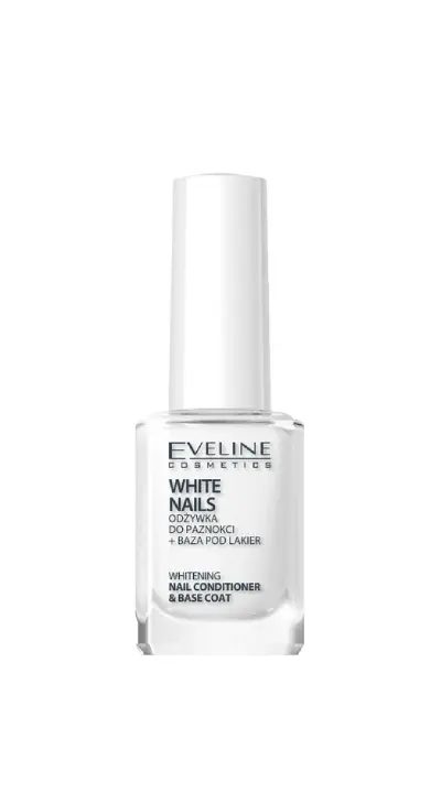 EVELINE WHITENING NAIL CONDITIONER & BASE COAT WHITE NAILS EVELINE WHITENING NAIL CONDITIONER & BASE COAT WHITE NAILS