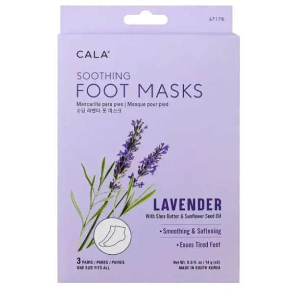 CALA FOOT MASK SOOTHING LAVENDER 3PCS