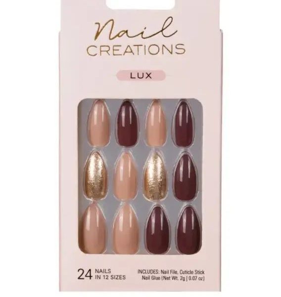 CALA NAILS 24PCS NAIL CREATIONS WARM BROWNS