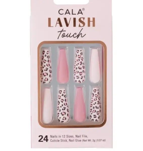 CALA NAILS 24PCS LAVISH TOUCH PINK CHEETAH