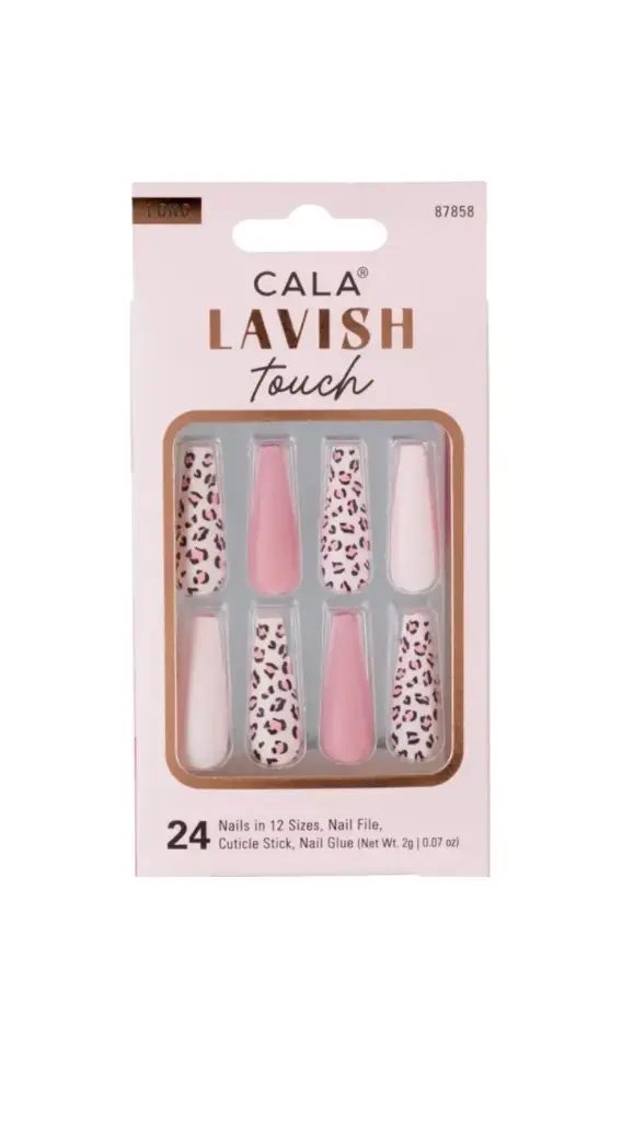 CALA NAILS 24PCS LAVISH TOUCH PINK CHEETAH