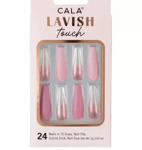 CALA NAILS 24PCS LAVISH TOUCH PINK