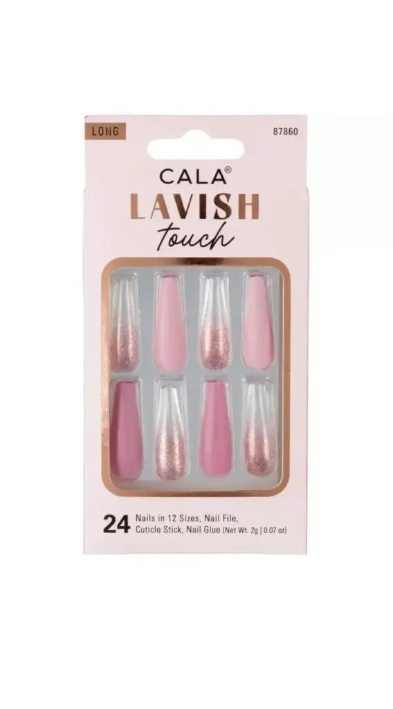 CALA NAILS 24PCS LAVISH TOUCH PINK