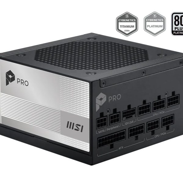 MSI PRO A850PL PCIE5 850W 80 PLUS Platinum Fully Modular ATX Power Supply - View 1