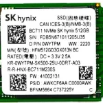 Hynix HFM512GD3GX013N 512GB M.2 2230 NVMe SSD