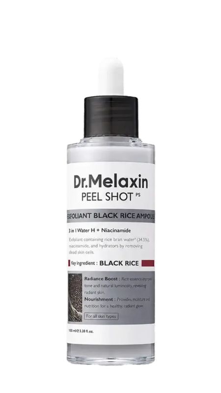 img-1371.jpg DR.MELAXIN EXFOLIATING BLACK RICE AMPOULE 80 ML - الصورة 1