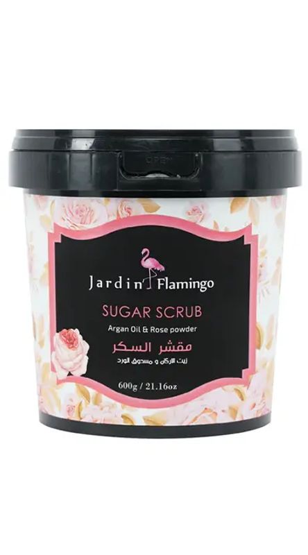img-2235.jpg JARDIN FLAMINGO SUGAR SCRUB ARGAN OIL & ROSE POWDER 600 G - الصورة 1