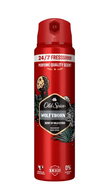 img-3279.jpg OLD SPICE WOLF THORN DEODORANT SPRAY 150ML - الصورة 1