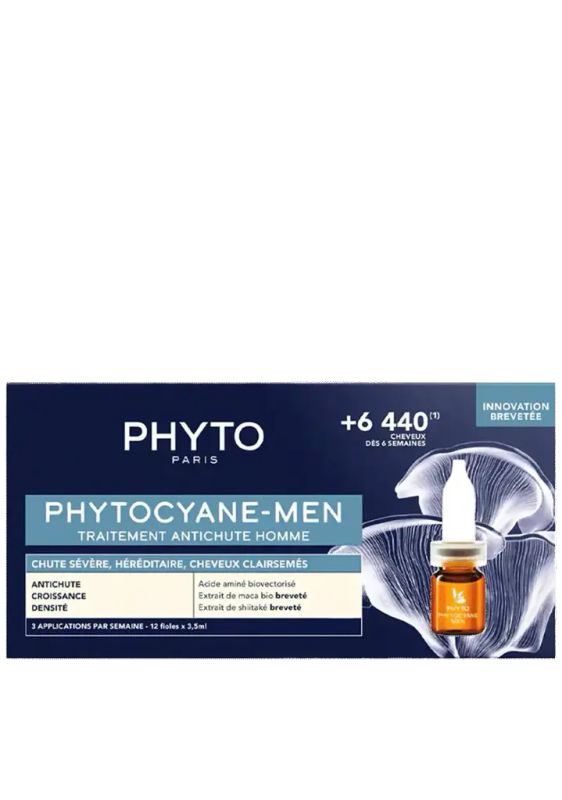 img-3415.jpg PHYTO AMPOULES PHYTOCYANE-MEN HAIR LOSS TREATMENT 3.5ML*12 - الصورة 1