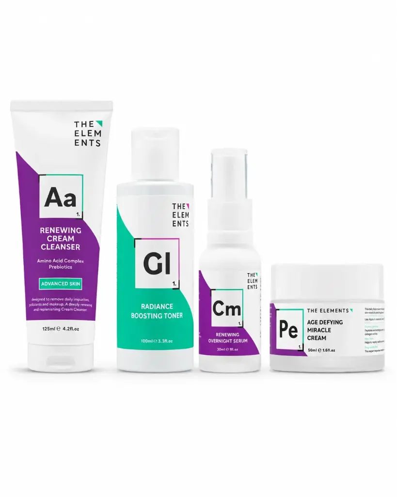 THE ELEMENTS WRINKLE & SKIN RENEWAL SET FULL SIZE 4 PCS THE ELEMENTS WRINKLE & SKIN RENEWAL SET FULL SIZE 4 PCS
