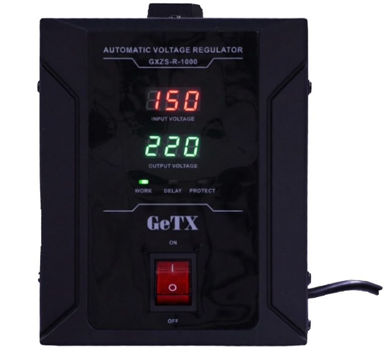 Stabilizer Relay Type 1000VA LED Disply 1Phases GeTX Black GXZS-R-1000