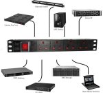 PDU 19" GeTX 6 Ways UK Power Sockets – Horizontal Type | 1.5mm Cable | 2 Meters-PDU-6P-UK