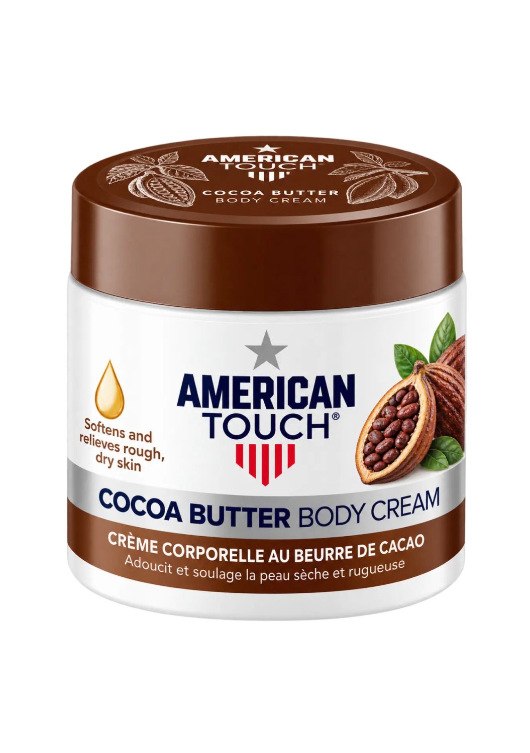 american-touch-body-cream-cocoa-butter-500ml.jpg كريم الجسم أمريكان تاتش بزبدة الكاكاو 500 مل