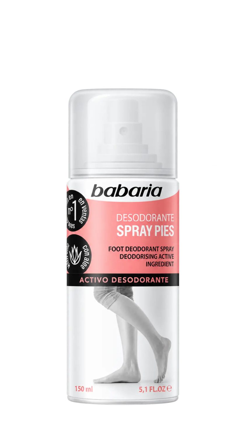 babaria-foot-deodorant-spray-activo-150ml.jpg سبراي مزيل رائحة القدمين باباريا بالمكوّن النشط والصبار 150 مل