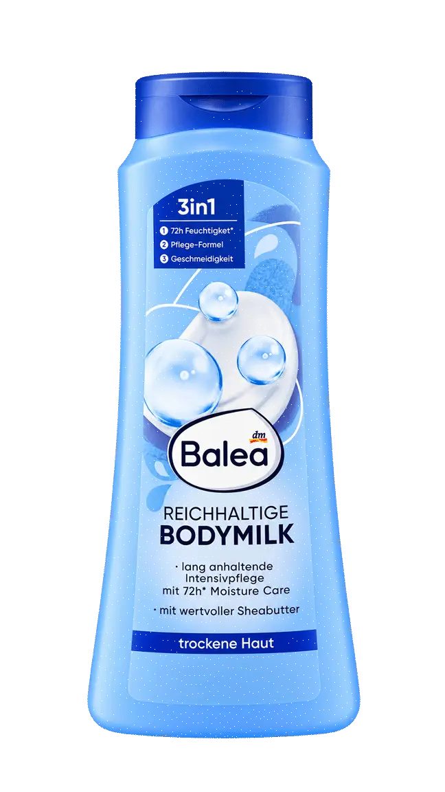 balea-body-milk-reichhaltige-3in1-400ml.jpg بودي ميلك باليا الغني 3 في 1 بزبدة الشيا للبشرة الجافة 400 مل