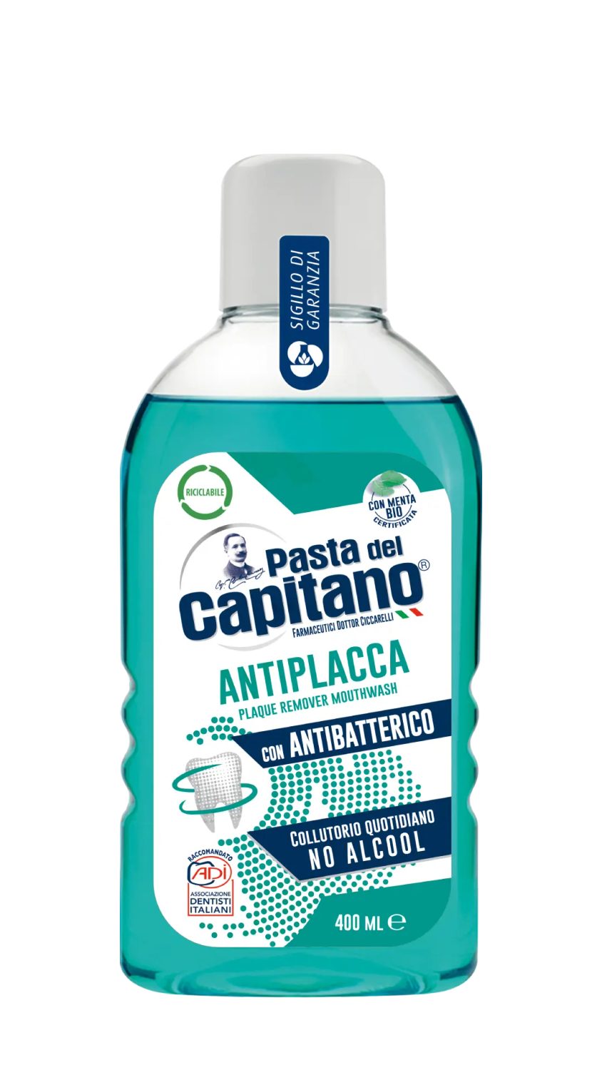 capitano-mouthwash-antiplacca-400ml.jpg غسول فم كابيتانو أنتي بلاكا المضاد للبلاك بدون كحول 400 مل