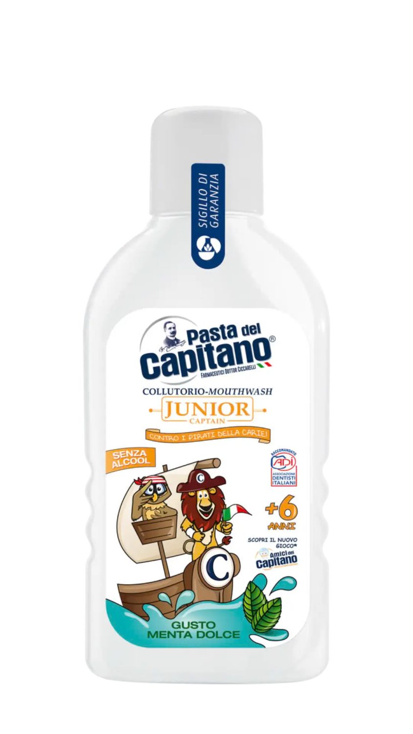 capitano-mouthwash-junior-400ml.jpg غسول فم كابيتانو جونيور للأطفال بطعم النعناع الحلو 400 مل