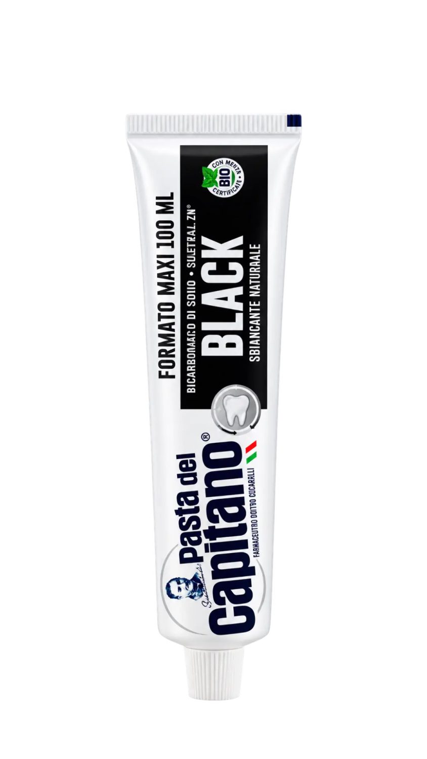 capitano-toothpaste-black-carbone-vegetale-100ml.jpg معجون أسنان كابيتانو بلاك بالفحم النباتي حجم كبير 100 مل