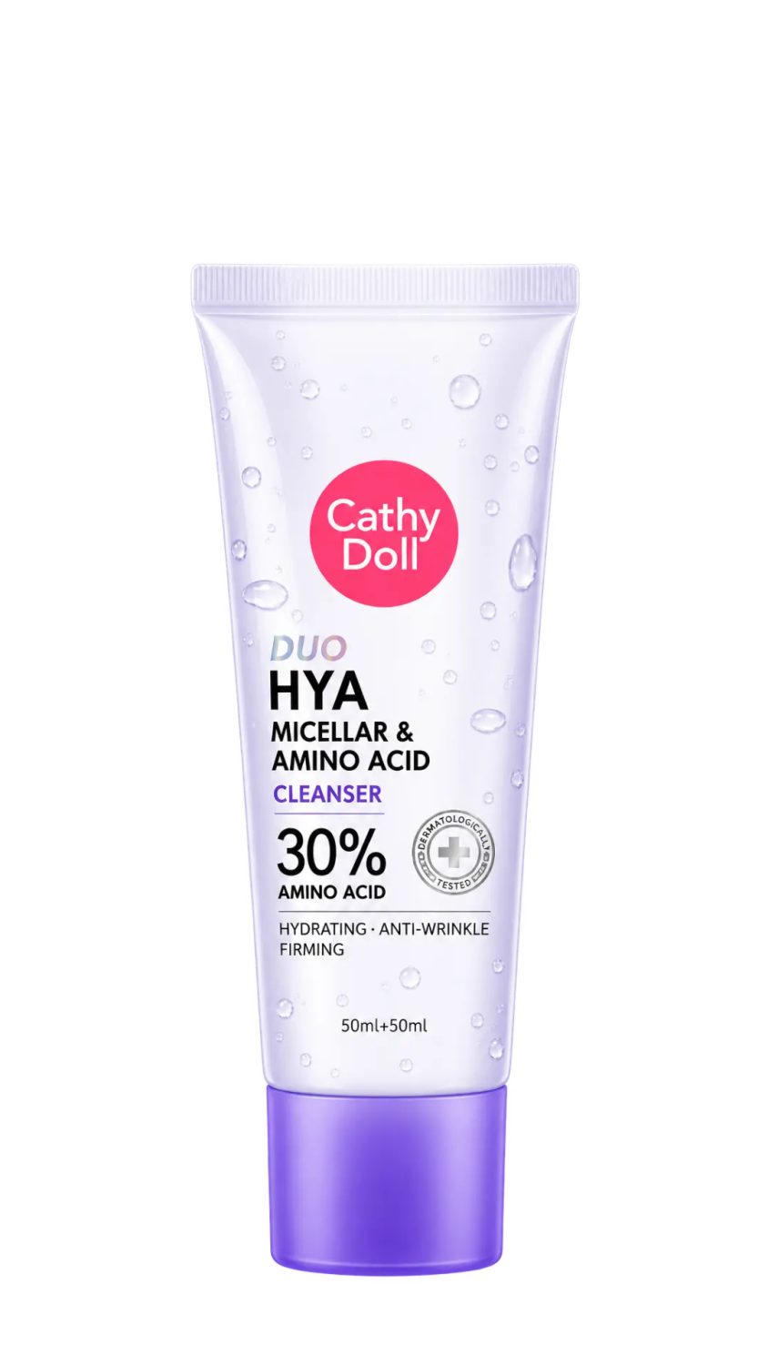 cathy-doll-cleanser-duo-hya-100ml.jpg غسول كاثي دول ديو هيا المرطّب 2 في 1 ميسيلار وأحماض أمينية 100 مل