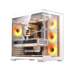darkFlash C280 E-ATX Tempered Glass 270° Panoramic Case White