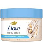 DOVE BODY SCRUB BROWN CRUSHED MACADAMIA & RICE MILK 298G