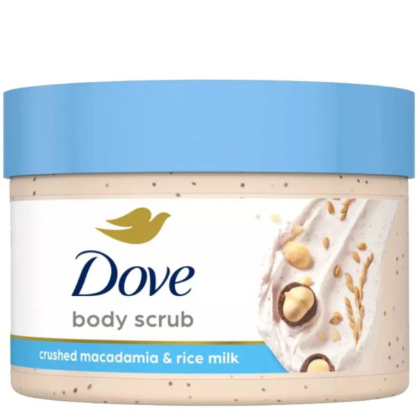 DOVE BODY SCRUB BROWN CRUSHED MACADAMIA & RICE MILK 298G