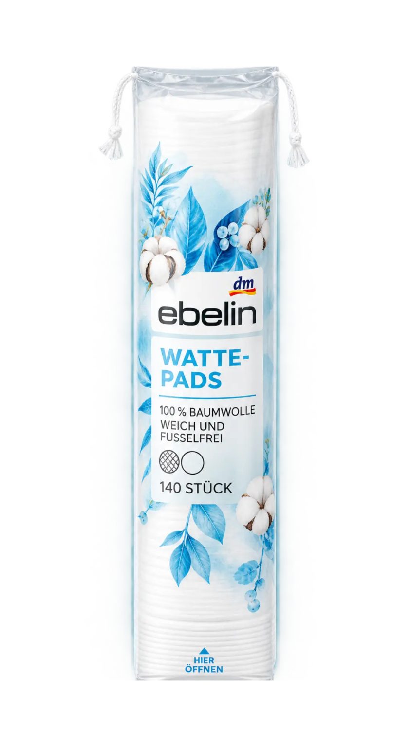 ebelin-cotton-pads-watte-140pcs.jpg قطن مزيل المكياج إيبلين وات باد 100٪ قطن 140 قطعة