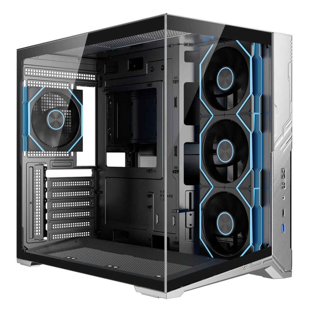 ESGAMING ZERO MAX BLACK Full Tower Gaming Case With 7 Fans Tempered Glass