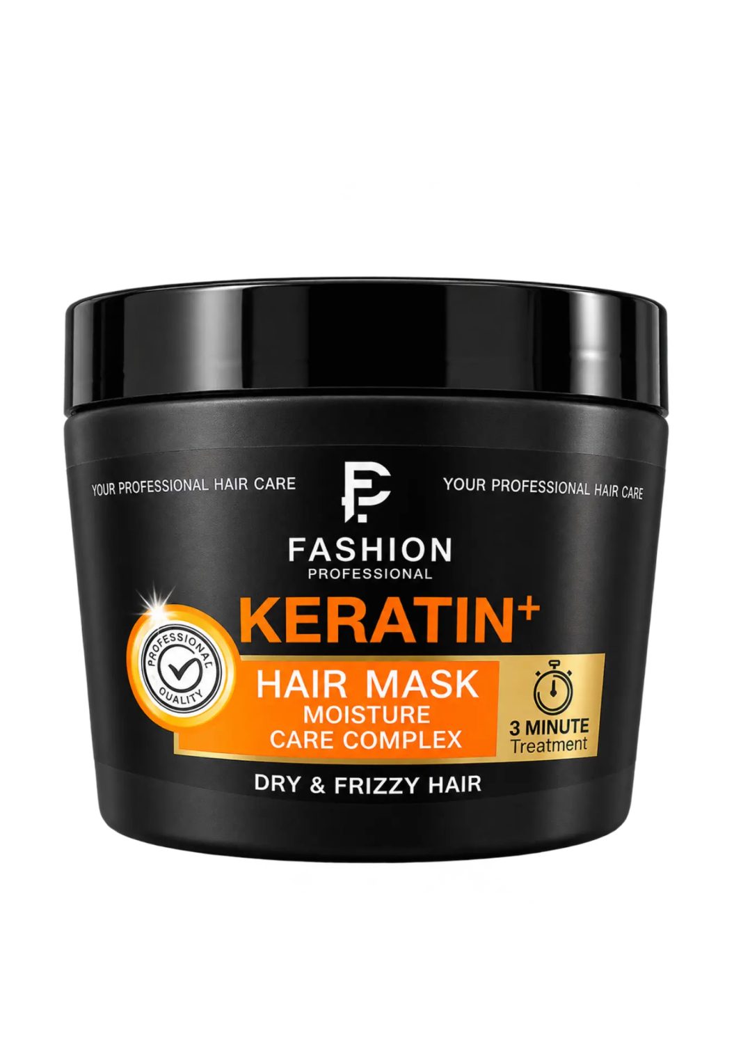 fashion-hair-mask-keratin-plus-black-300ml.jpg ماسك شعر فاشن بروفيشنال كيراتين بلس للشعر الجاف والمجعد العلبة السوداء 300 مل