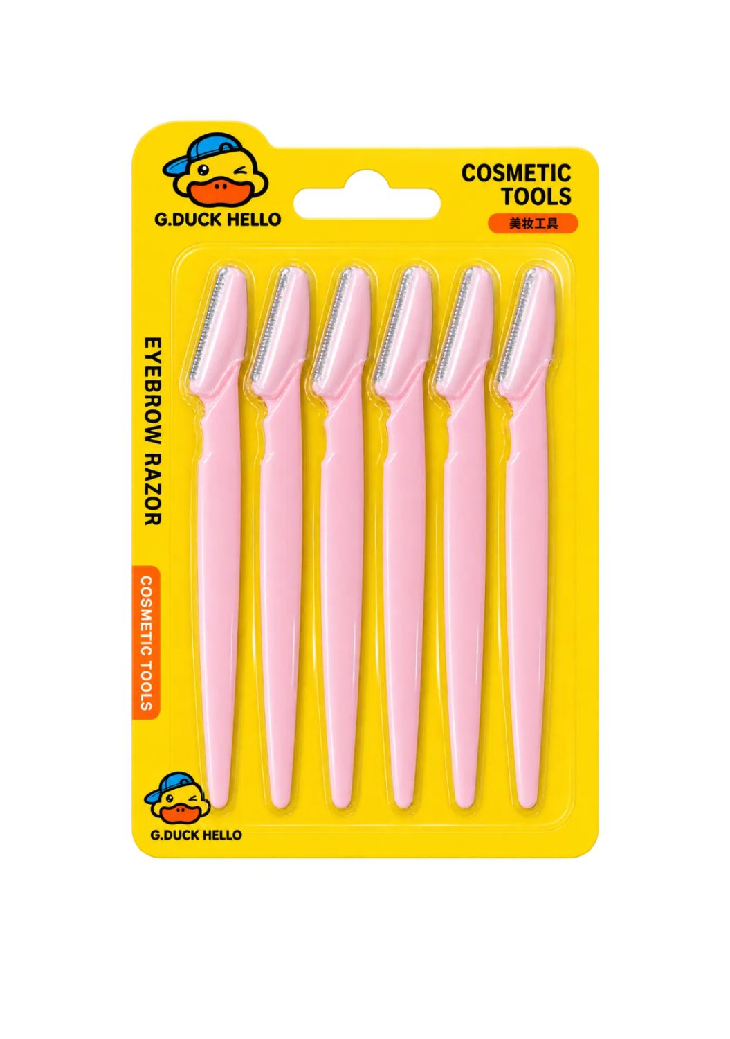 g-duck-eyebrow-razor-6pcs.jpg شفرات حلاقة الحواجب جي دك هيلو الوردية 6 قطع